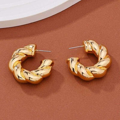 rendy Circle Twists Hoop Earring for Women Simple Temperamen