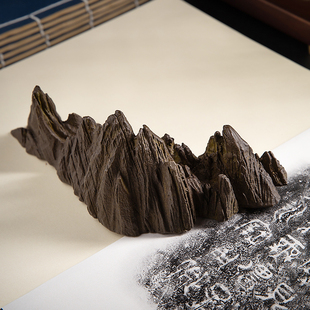 铜山摆件假山子造景办公室桌面装饰品案头清供书房镇纸毛笔架笔搁