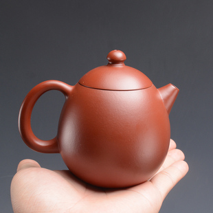 紫砂壶宜兴名家纯手工紫砂壶茶壶清文堂制龙蛋壶原矿大红袍朱泥
