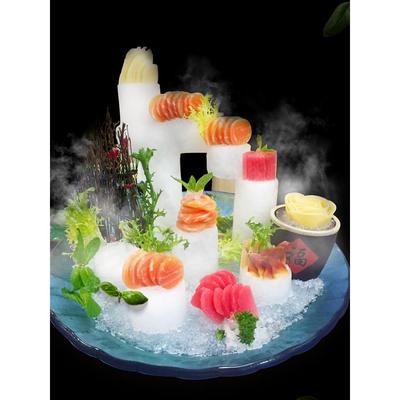 刺身冰柱模具立体冰雕三文鱼日料摆盘冰碗磨具创意月牙装饰品装盘