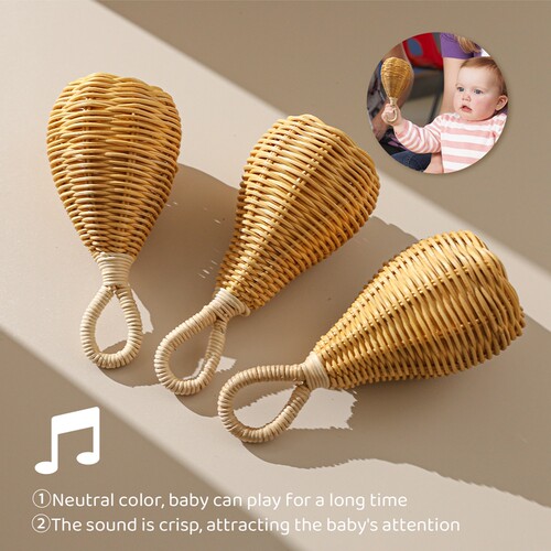 Handmade Rattan Rattles Educational Toys for Kids Crib Mobil