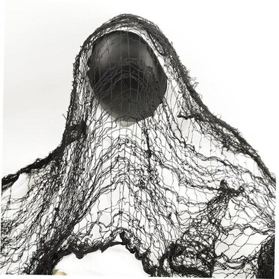 HOT SALES!!! Black Halloween Creepy Gauze Large Grid Yarn 1