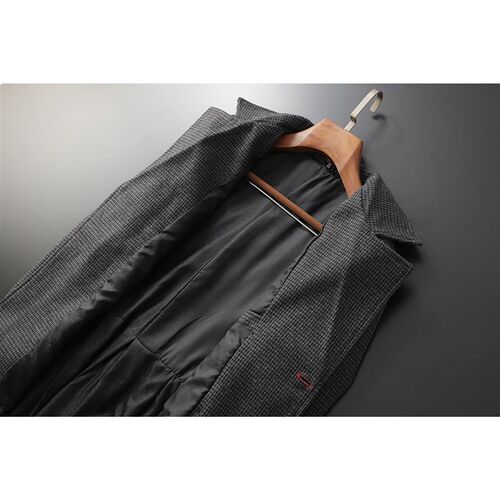 Mens renchcoat Long Over-the-knee Slim-fit Korean Fashionab
