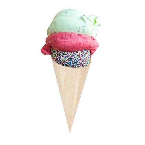 25 Pcs Disposable Wooden Cones Ice Cream Cups Party