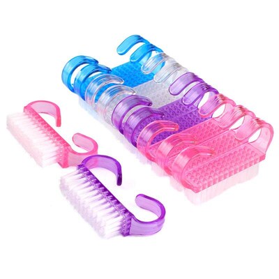 10pcs Plastic Nail Cleaning Brush Nail Dust Soft Remover For