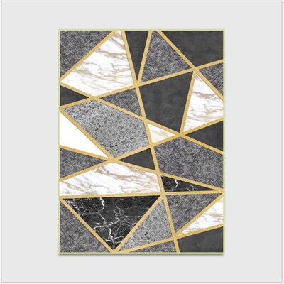 Bubble Kiss Rug  Bedroom Modern Black And White Gray Marble