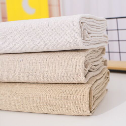 50x155cm Raw Cloth Faux Linen Cotton Fabric Rough Solid Line