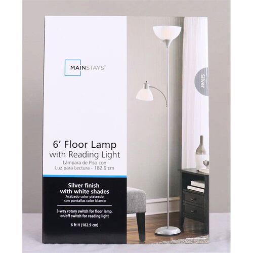 72 Inch Modern Floor Lamp with Adjustable Reading Light 3 Wa