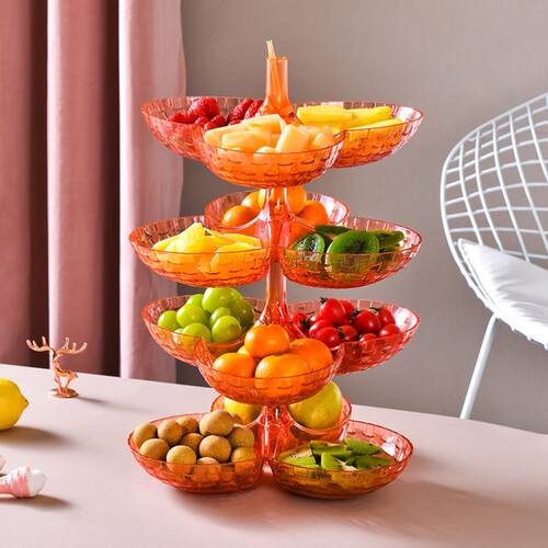 Iron Three Layer Storage Basket Fruit Dish Kitchen Home Bowl