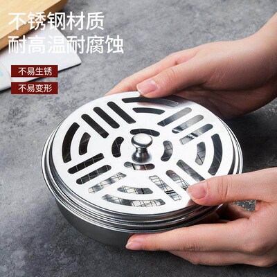 Stainless Steel Mosquito Coil Holder Tray with Lid, Ash Catc