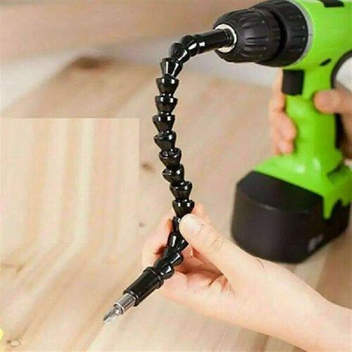 Flexible shaft extension screwdriver bit holder for