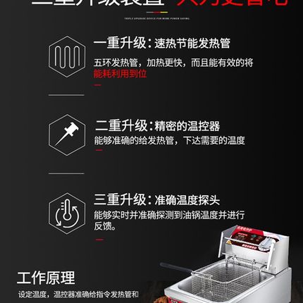 油炸锅商用单缸加厚炸锅炸鸡排薯条油条炸串专用锅油炸机电炸炉
