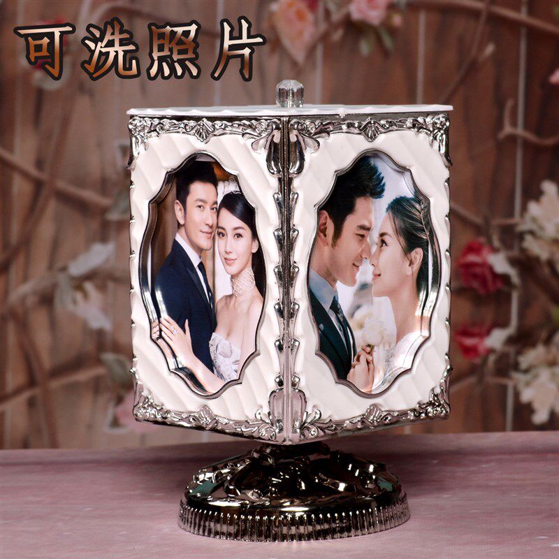 5寸婚纱儿童洗照片定制像框装饰音乐盒相片框摆件桌摆展示相片