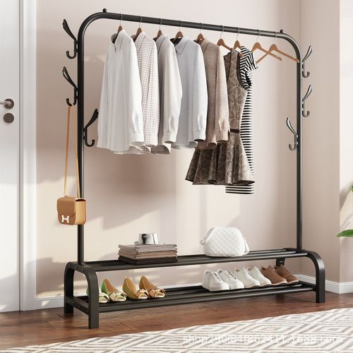 晾衣架落地加粗加厚杆家用挂衣架卧室阳台晾晒衣架室内晾衣杆