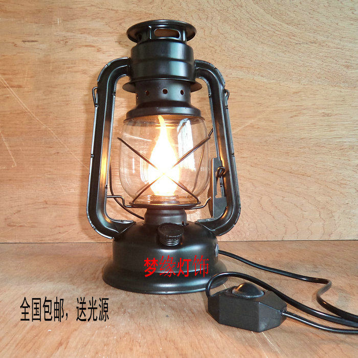 马灯台灯煤油灯复古床头灯书房客厅卧室现代创意装饰阅读LED台灯