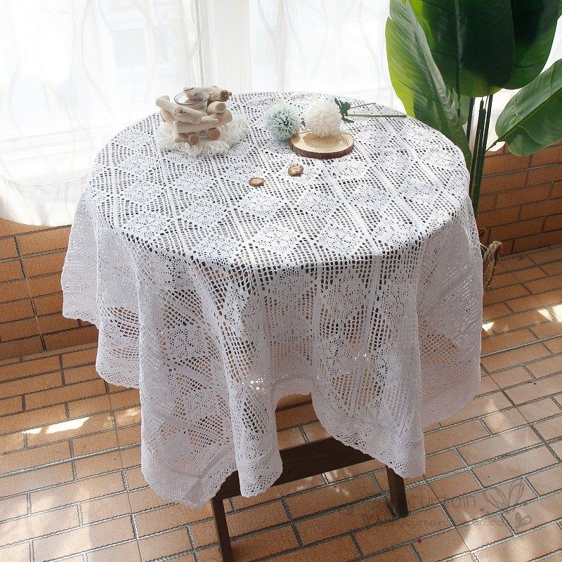 白色棉麻蕾丝桌布台布钩针镂空布艺茶几布餐桌垫盖巾隔热桌垫定制,居家布艺,桌布,淘宝优惠券,粉丝福利购,淘宝优惠卷