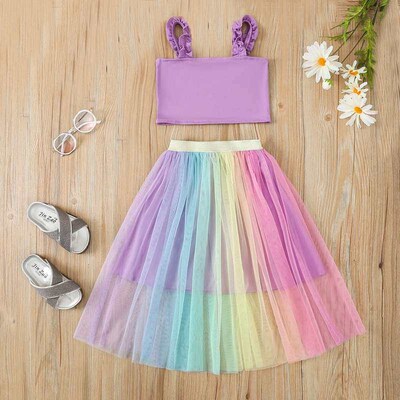 FOCUSNORM 2-7Y Summer Fashion Girls Holiday Clothes Sets Ruf