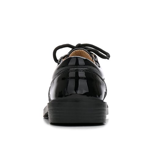 Boys Leather Shoes Black Patent British Style 2025 Schoolboy