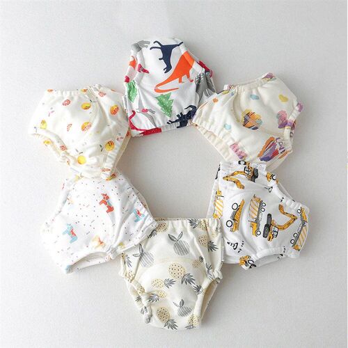 Baby Waterproof Reusable Training Pants Cute Cotton Baby Dia