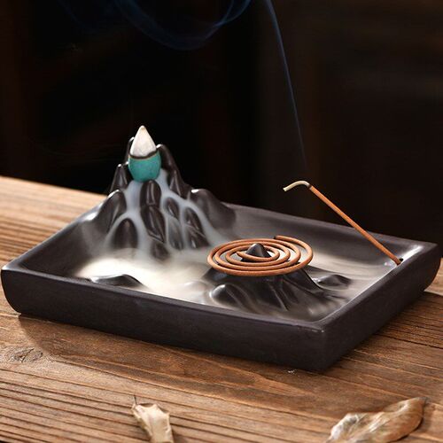 Ceramic smoked censer line present incense inserted ta