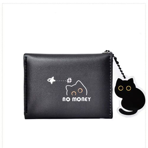 Fetive Fortune Folding Wallet with Cat Baking Deign Three-Fo