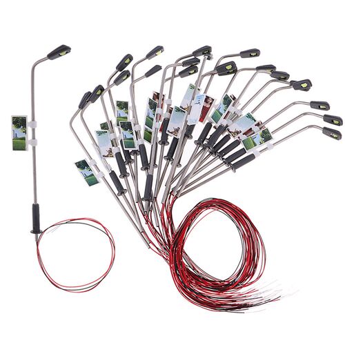 20 Pieces Mini Model Railway Train Lamppost Sreet Light LEDs