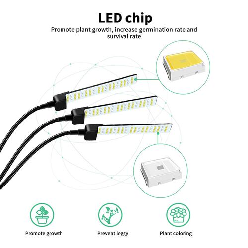 Plant Growth Four Head LED Plant Grow Lamp With Clip 360-deg