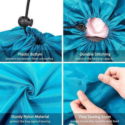 Nylon Laundry Bag Travel Bag Storage Organizer Pouch Hamper