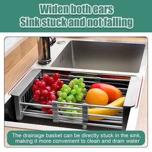 Kitchen Dish Drying Rack Dish Drainer Stainless Steel Sink R