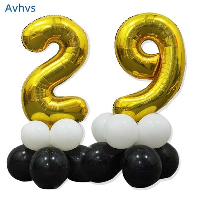 Birthday number balloon party decoration room letWter set气