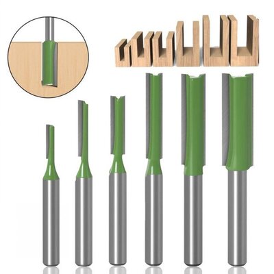 6pcs 6mm Shank Router Bit Milling Cutter Wood Carving Single