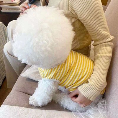 New Pet Dog Striped Sweatshirt Dog Clothes for Small Dogs Pu