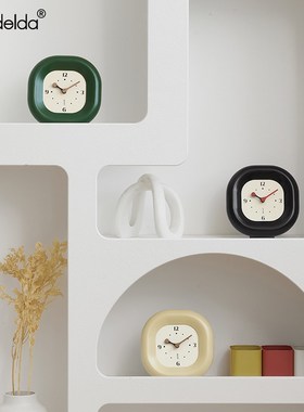 Mndeld奶油风客厅玄关高级感座钟桌面摆件电视柜时钟高级装饰品