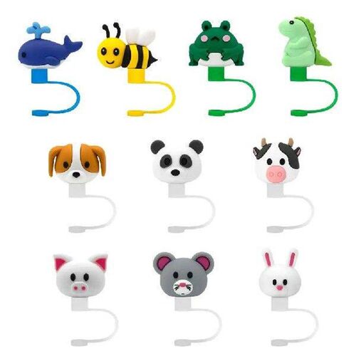 1PC Creative Reusable Silicone Straw Plug Splash Proof Cup
