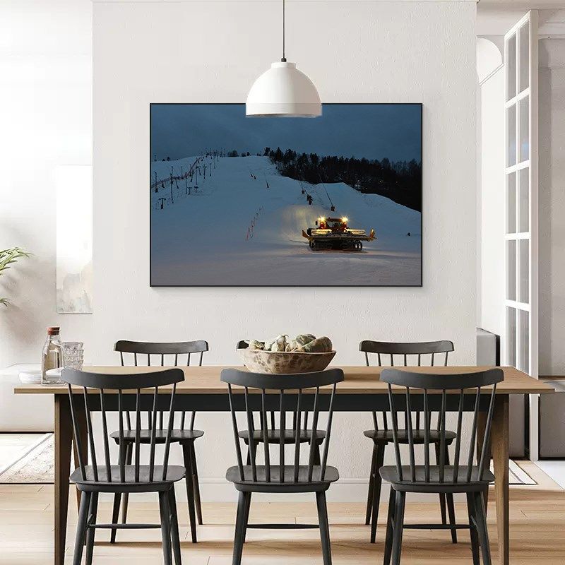 雪地风景客厅沙发背景墙横版装饰画侘寂风床头壁画高级感餐厅挂画,家居饰品,现代装饰画,淘宝优惠券,粉丝福利购,淘宝优惠卷