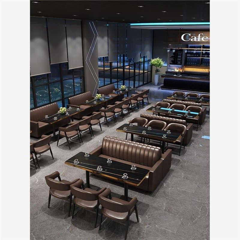 咖啡厅酒吧清吧桌椅小酒馆西餐烧烤店沙发复古休闲奶茶店卡座,住宅家具,岩板餐桌,淘宝优惠券,粉丝福利购,淘宝优惠卷