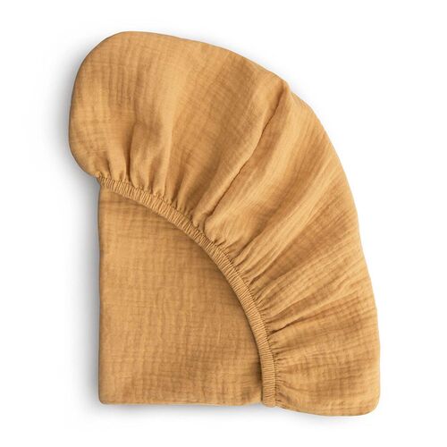 Cotton Wrinkled Baby Cotton Gauze Fitted Sheet Solid Color C