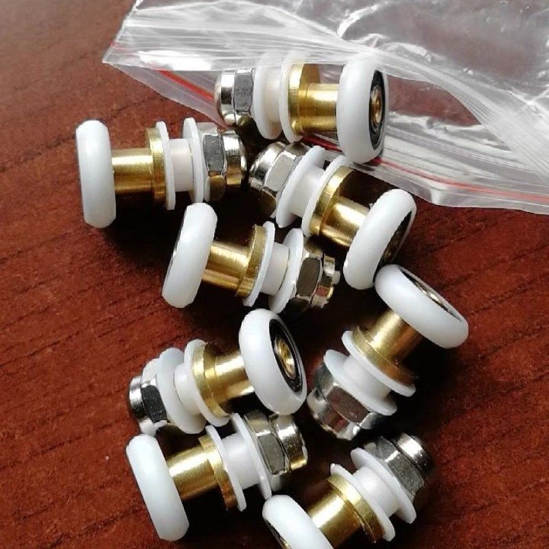 淋浴房移门滑轮老式滑轮圆弧形浴室玻璃轨道轮子滚轮五金配件全