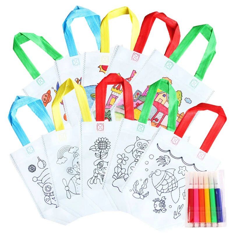 DIY Coloring Goodie Bags with Coloring Markers Party Gift Ba图片