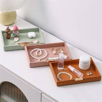 Leather Tray Desk Tray Multifunctional Bedside Organizers