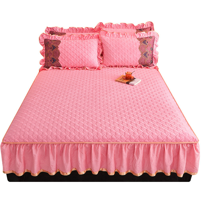 冬天保暖水晶绒夹棉床笠带裙边单件加厚珊瑚加绒床罩床围裙保护,床上用品,床笠,淘宝优惠券,粉丝福利购,淘宝优惠卷