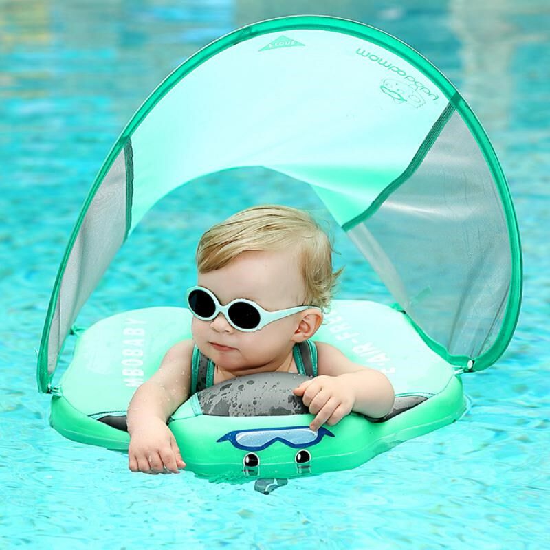 Baby Swimming Float With Sun Canopy Summer Infant Floats Swi - 实物图