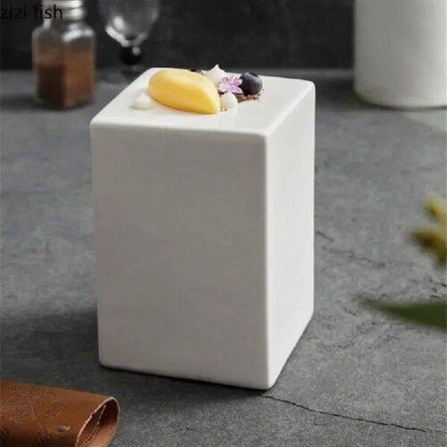 White Ceramic Dinner Plate High Foot Dessert Plate Display