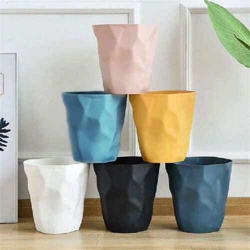 Nordic Irregular Trash Can Modern Solid Color Plastic