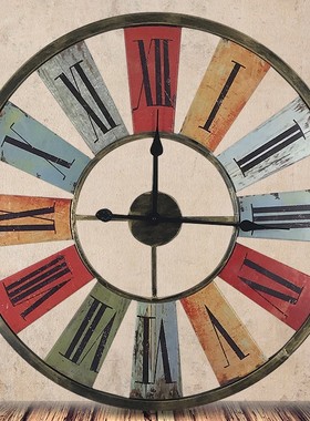 复古钟表壁挂 个性挂钟客厅创意墙饰挂件墙上挂表 工业风墙面装饰