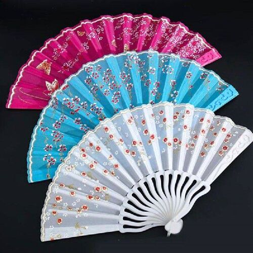 Retro Chinese Japanese Style Printing Folding Hand Fan