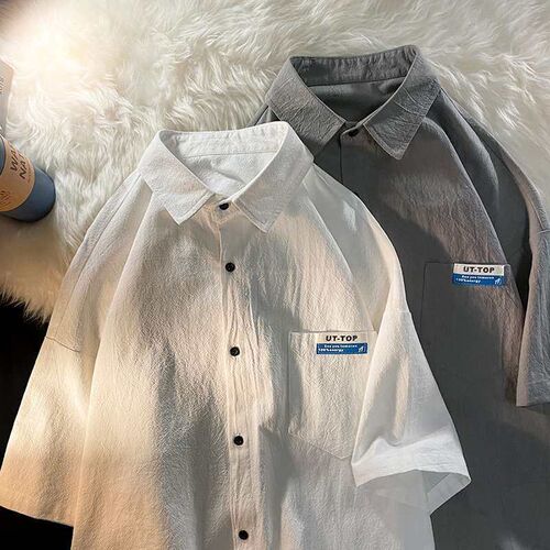 Linen Seven-point Sleeve Shirt Boys Summer Design Sense Nich