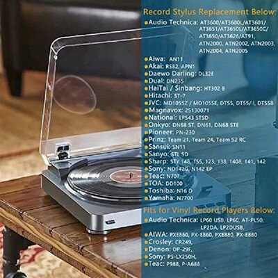 2 PCS AT3600L Diamond Record Player Stylus Fit For