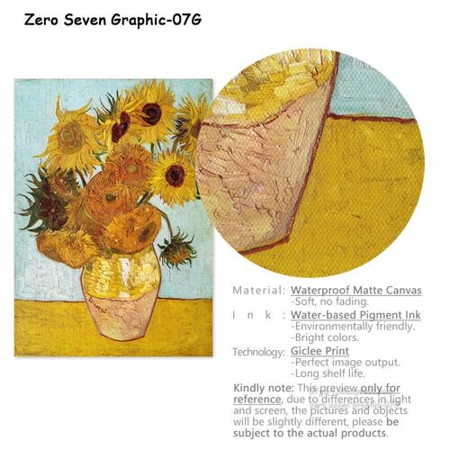 07G Van Gogh Oil Painting Works Sunflower Apricot Abstract A
