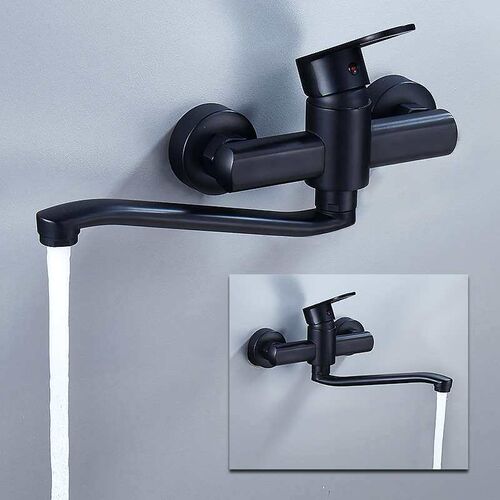 Black in-wall kitchen hot and cold faucet vegetable basin ba